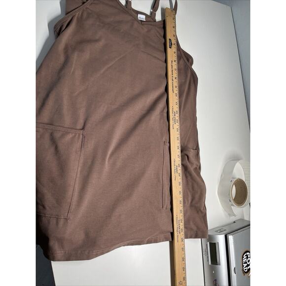 Brown Sleeveless Mini Dress with built in bodysuit with shorts - Picture 11 of 15